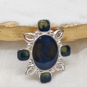 Anne Klein Silver and Blue Statement Brooch Pendant